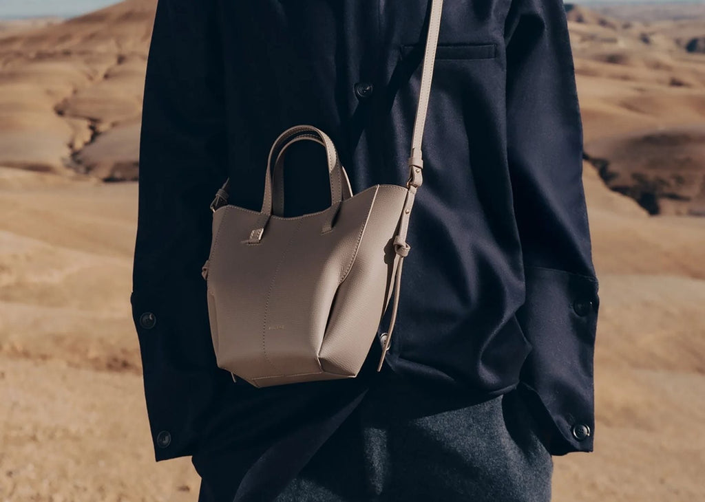 Polène Cyme Tote Nano Edition Textured Taupe