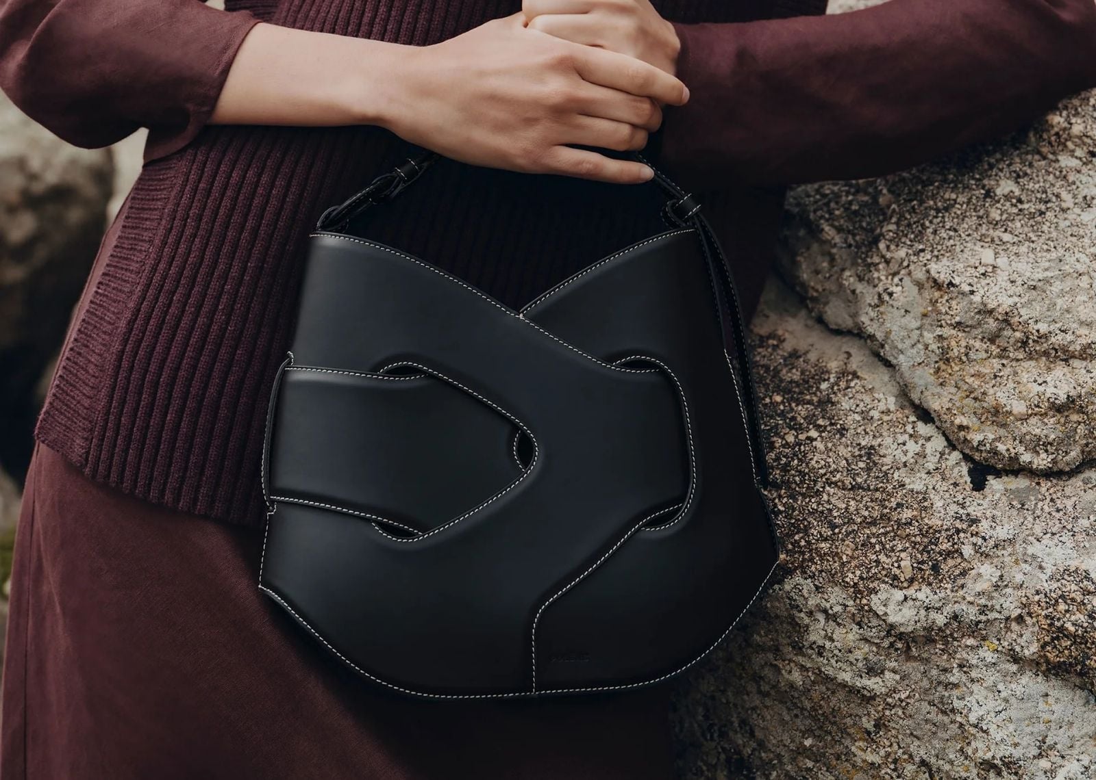 Polène Nodde Hobo Edition Smooth Black