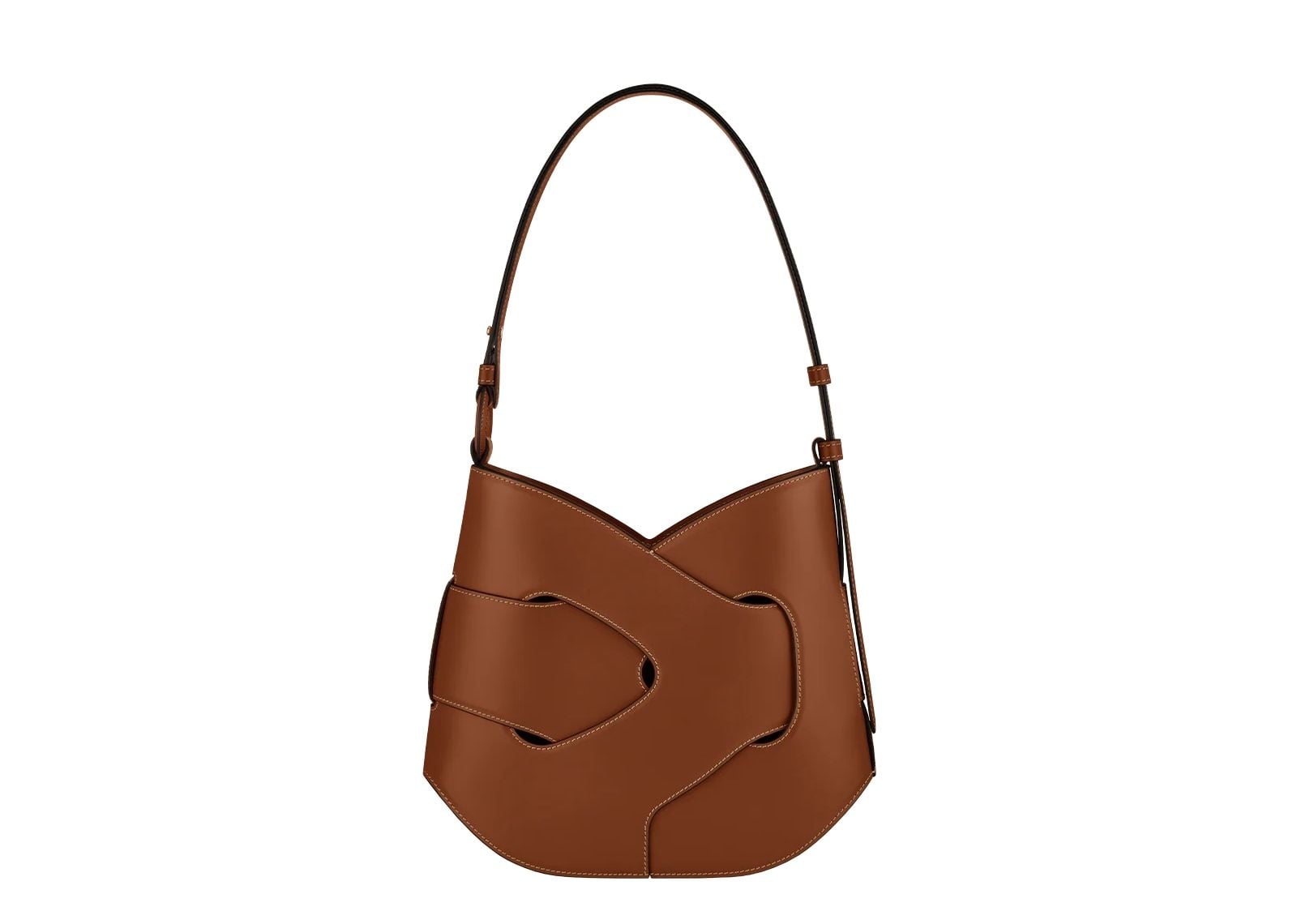 Polène Nodde Hobo Edition Smooth Cognac