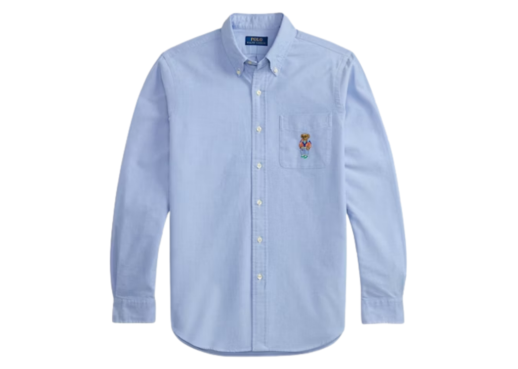 Polo Ralph Lauren Custom Fit Polo Bear Oxford Shirt Blue Harbour Island Bear