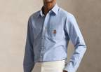 Polo Ralph Lauren Custom Fit Polo Bear Oxford Shirt Blue Harbour Island Bear
