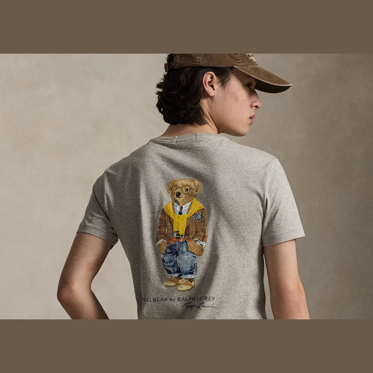 Polo Ralph Lauren Custom Slim Fit Polo Bear Jersey T-Shirt Heather Heritage Bear