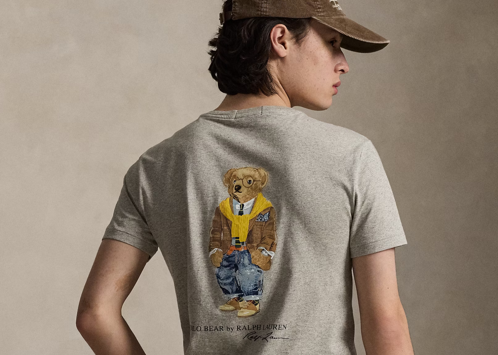 Polo Ralph Lauren Custom Slim Fit Polo Bear Jersey T-Shirt Heather Heritage Bear