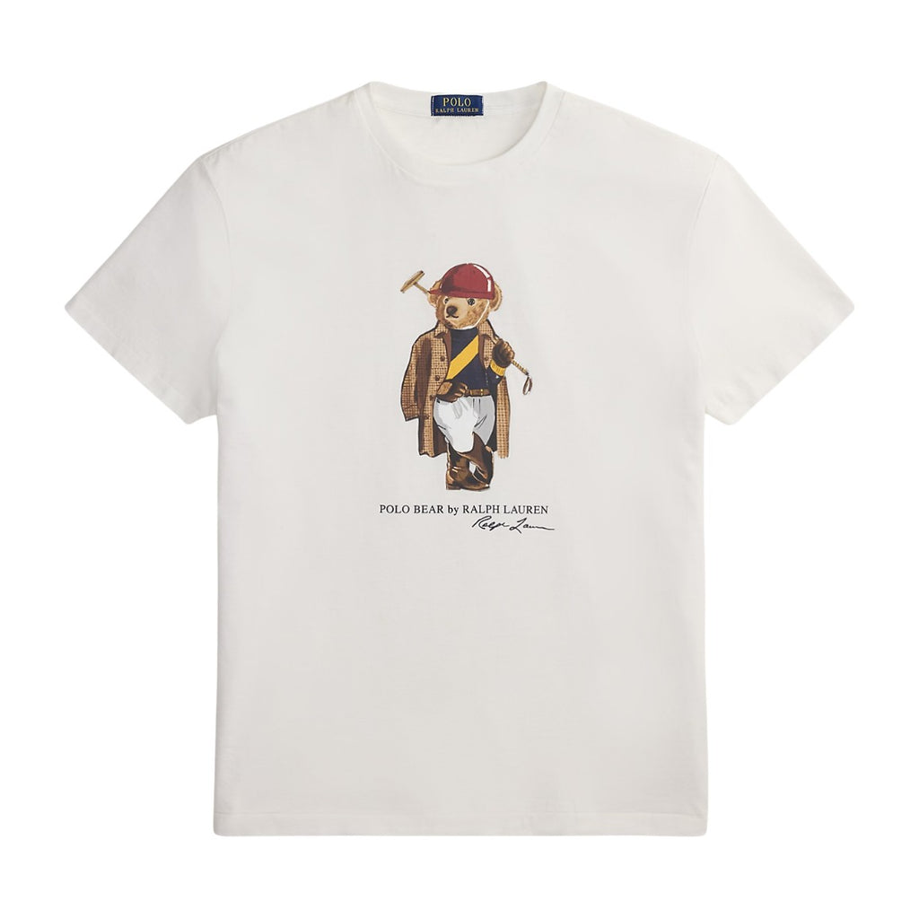 Polo Ralph Lauren Custom Slim Fit Polo Bear Jersey T-Shirt White Society Bear