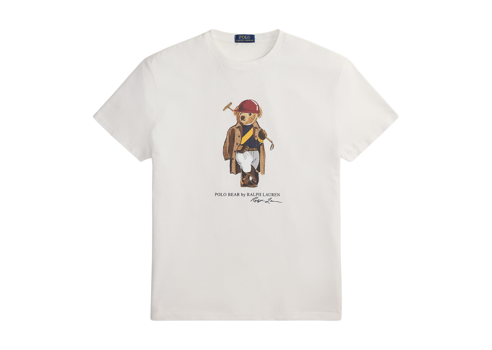 Polo Ralph Lauren Custom Slim Fit Polo Bear Jersey T-Shirt White Society Bear