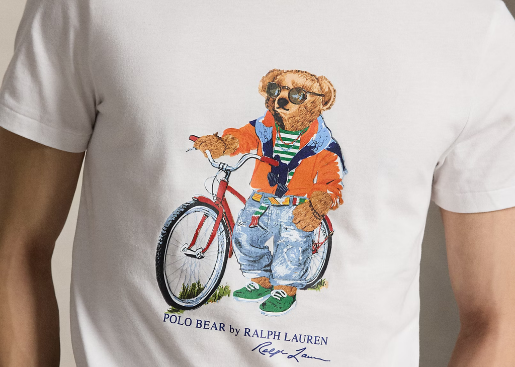 Polo Ralph Lauren Custom Slim Fit Polo Bear Jersey T-Shirt White Summer Bear