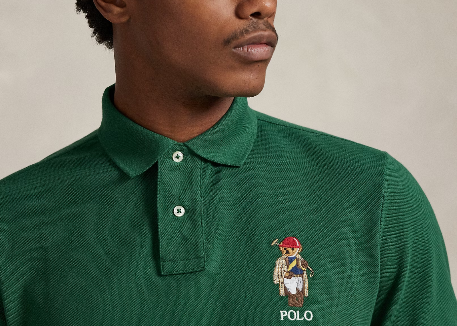 Polo Ralph Lauren Custom Slim Fit Polo Bear Mesh Polo New Forest Society Bear