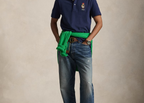 Polo Ralph Lauren Custom Slim Fit Polo Bear Mesh Polo Newport Navy Bear