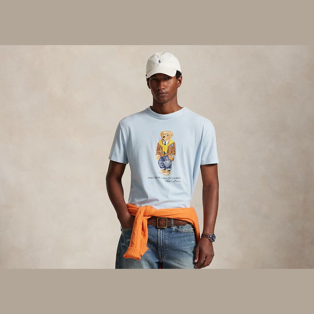 Polo Ralph Lauren Custom Slim Fit Polo Bear T-Shirt Blue Heritage Bear