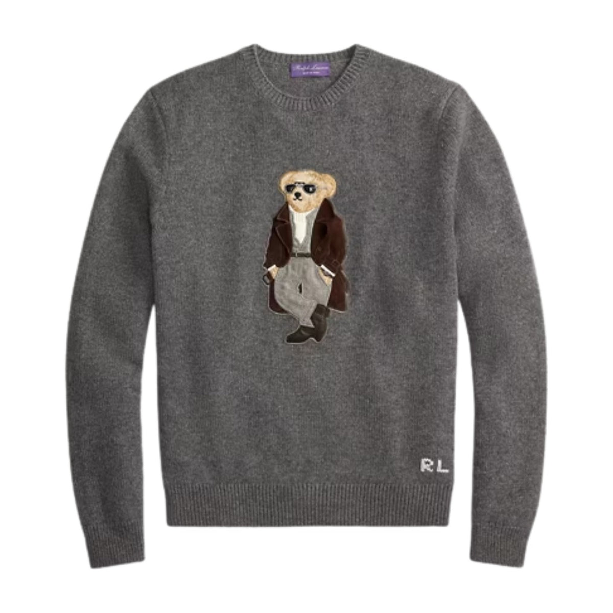 Polo Ralph Lauren Polo Bear Cashmere Jumper Medium Grey Melange