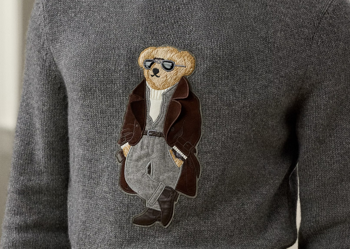 Polo Ralph Lauren Polo Bear Cashmere Jumper Medium Grey Melange