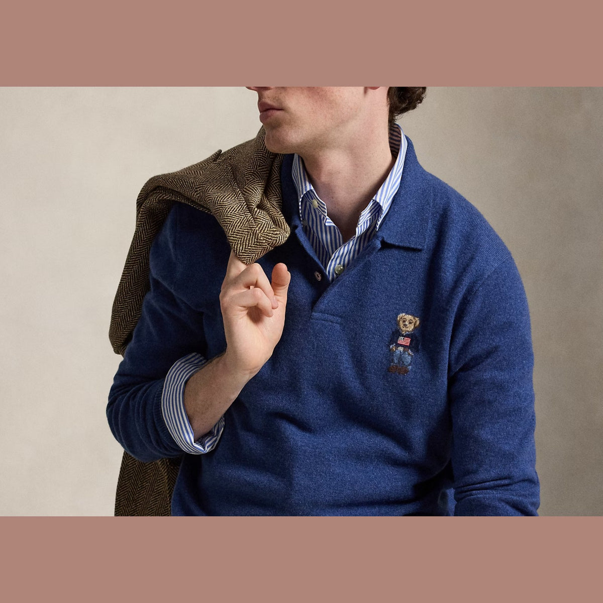 Polo Ralph Lauren Polo Bear Cashmere Jumper Rustic Navy Heather