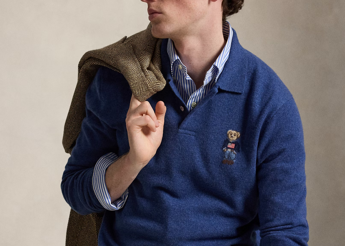 Polo Ralph Lauren Polo Bear Cashmere Jumper Rustic Navy Heather
