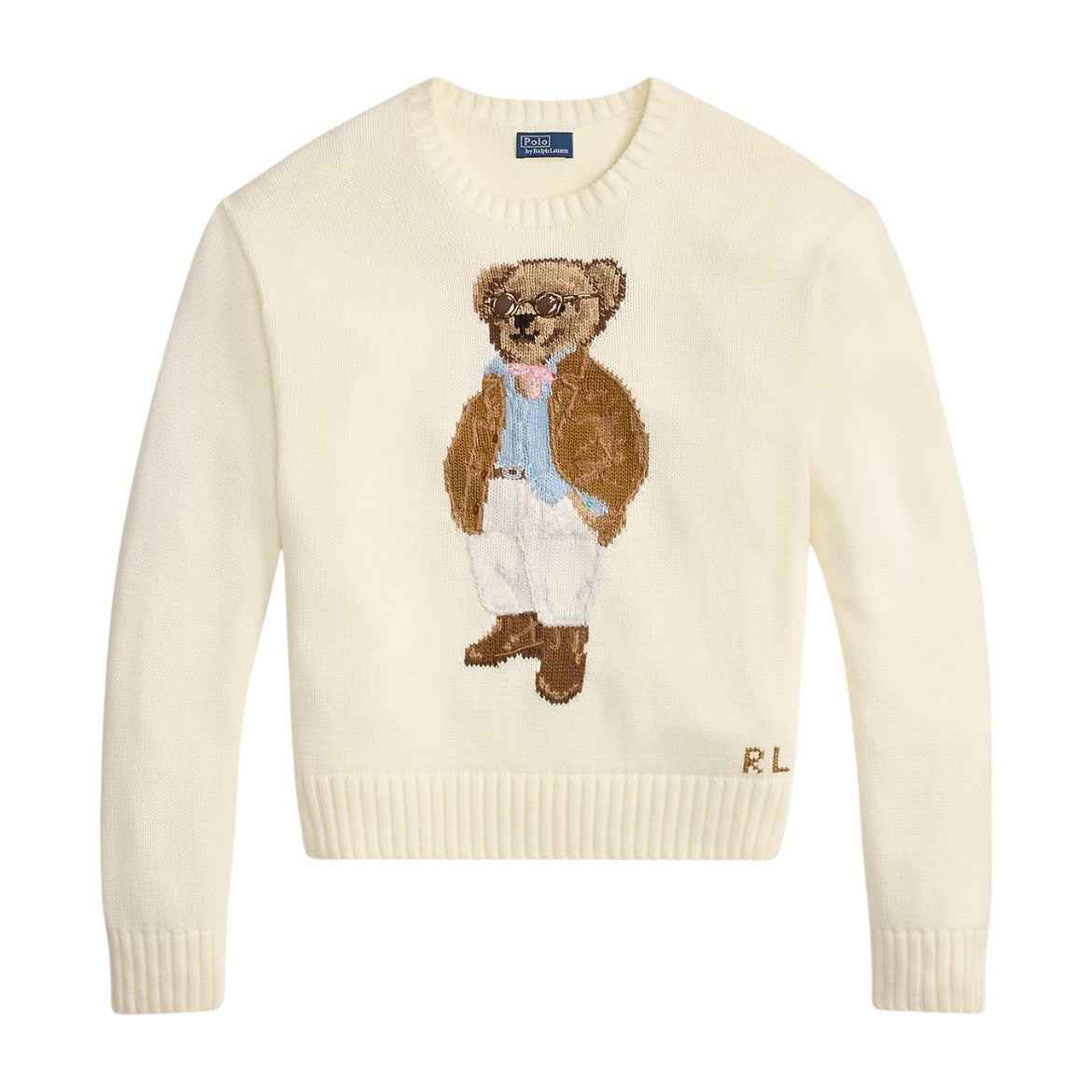 Polo Ralph Lauren Polo Bear Cotton Crewneck Jumper Parchment Cream
