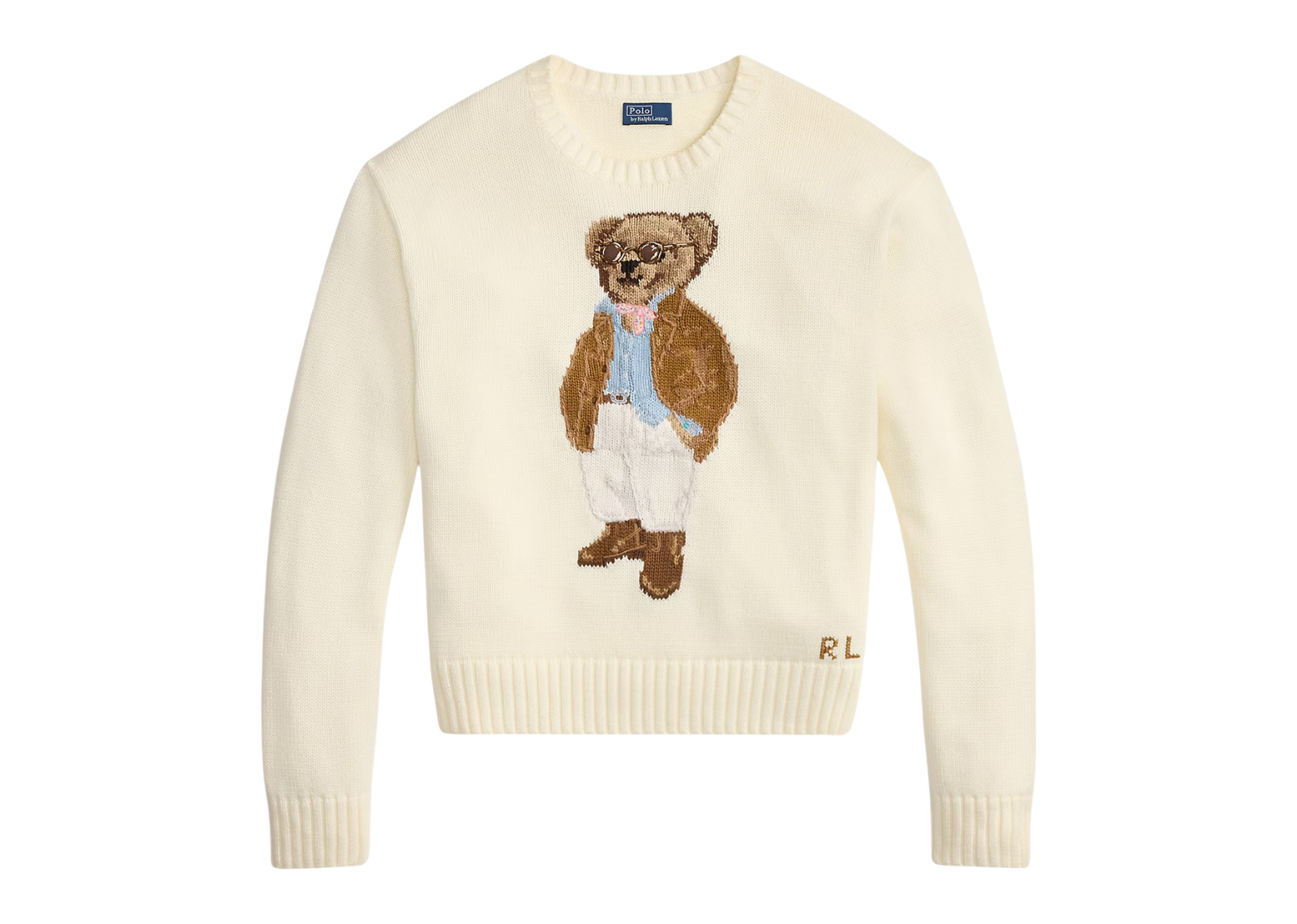 Polo Ralph Lauren Polo Bear Cotton Crewneck Jumper Parchment Cream