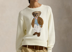 Polo Ralph Lauren Polo Bear Cotton Crewneck Jumper Parchment Cream