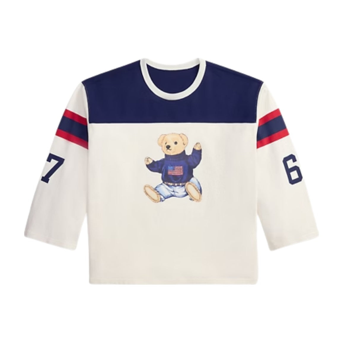 Polo Ralph Lauren Polo Bear Cotton Jersey T-Shirt Warm White Newport Navy