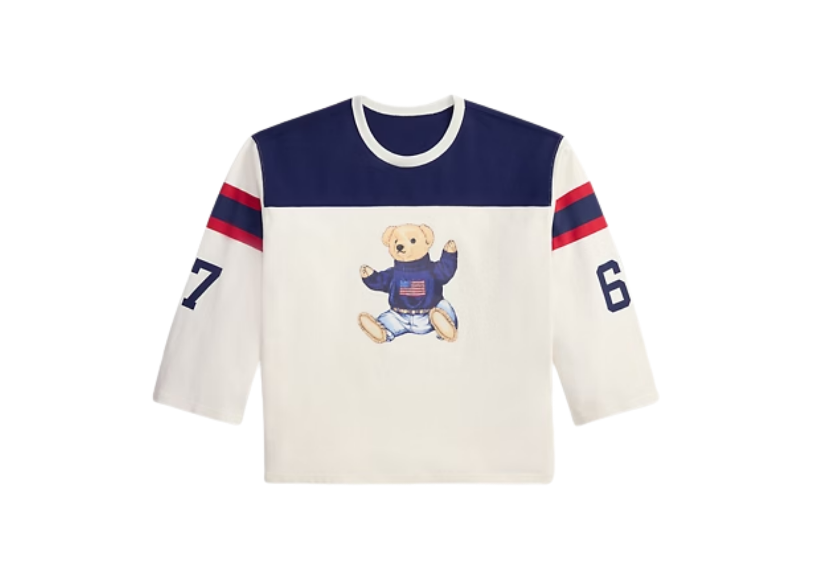 Polo Ralph Lauren Polo Bear Cotton Jersey T-Shirt Warm White Newport Navy