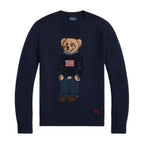 Polo Ralph Lauren Polo Bear Cotton Linen Jumper Navy Multi