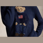 Polo Ralph Lauren Polo Bear Cotton Linen Jumper Navy Multi