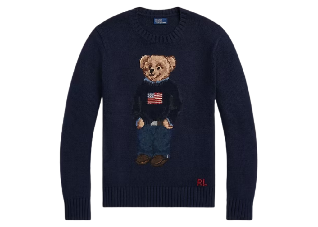 Polo Ralph Lauren Polo Bear Cotton Linen Jumper Navy Multi