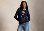 Polo Ralph Lauren Polo Bear Cotton Linen Jumper Navy Multi