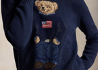 Polo Ralph Lauren Polo Bear Cotton Linen Jumper Navy Multi
