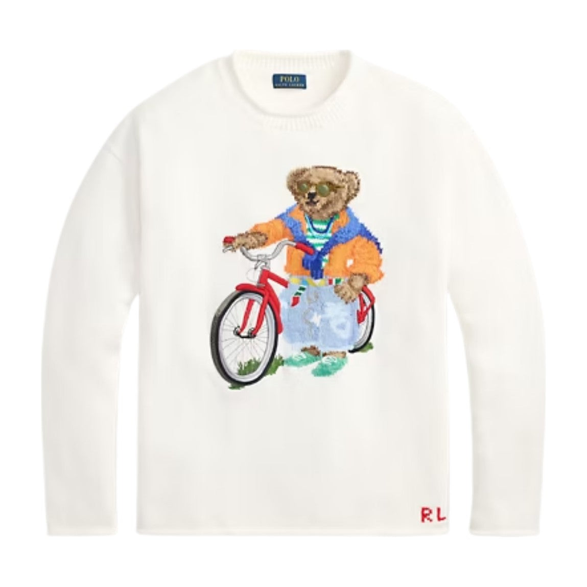 Polo Ralph Lauren Polo Bear Cotton Roll Neck Jumper Deckwash White