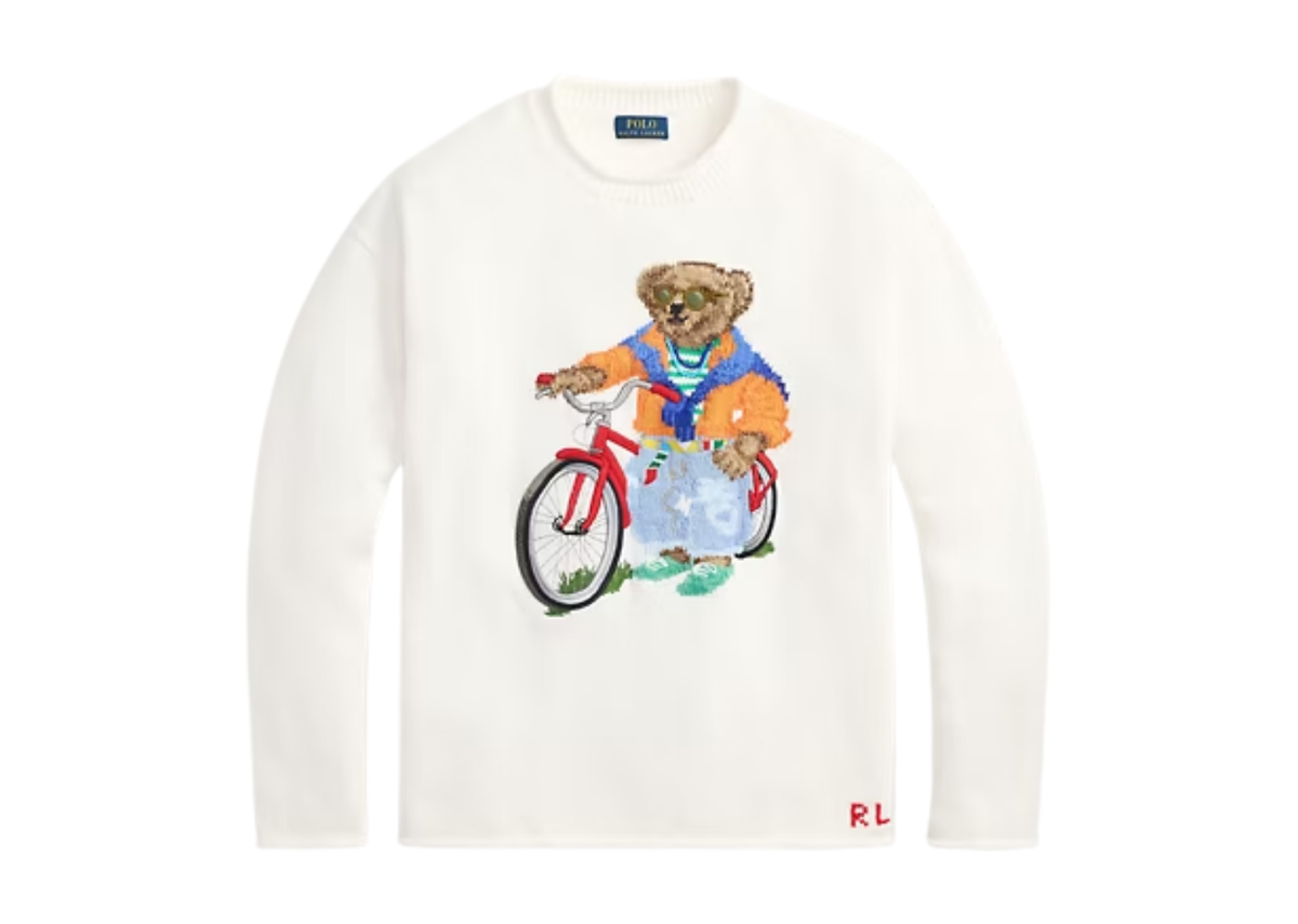 Polo Ralph Lauren Polo Bear Cotton Roll Neck Jumper Deckwash White