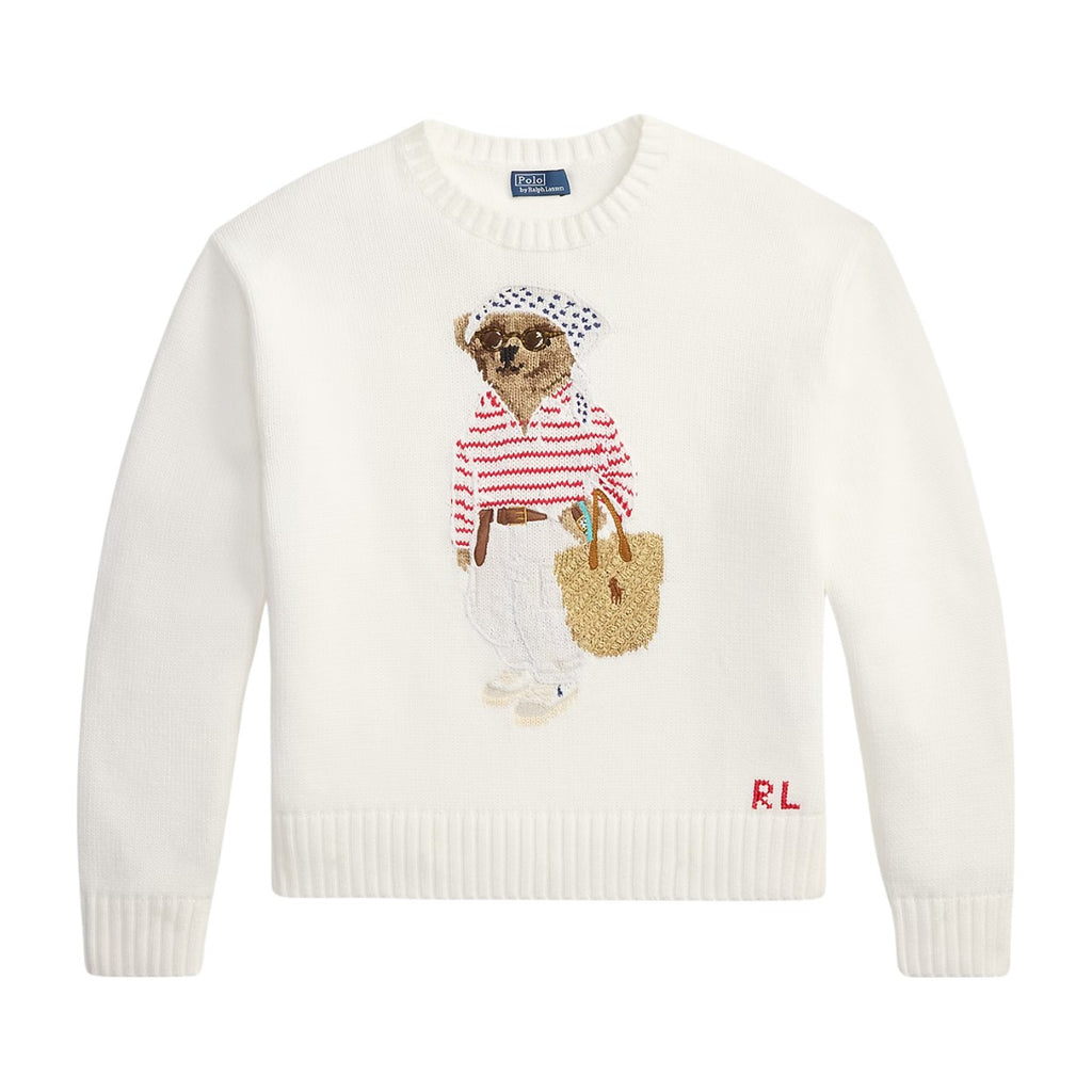 Polo Ralph Lauren Polo Bear Crewneck Jumper White Multi