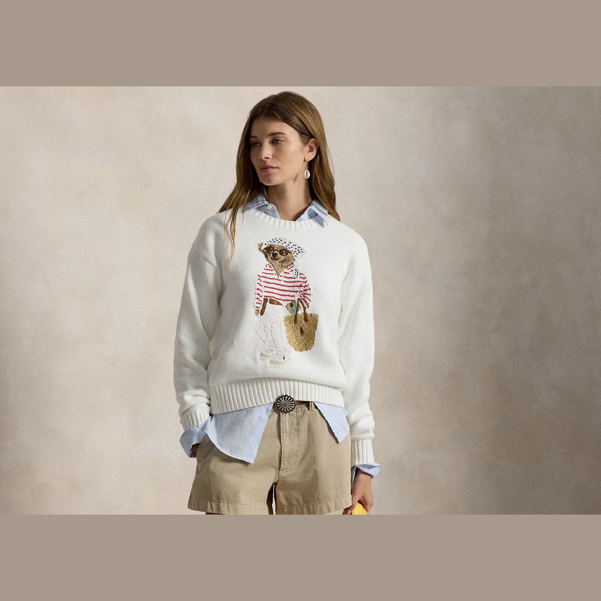 Polo Ralph Lauren Polo Bear Crewneck Jumper White Multi