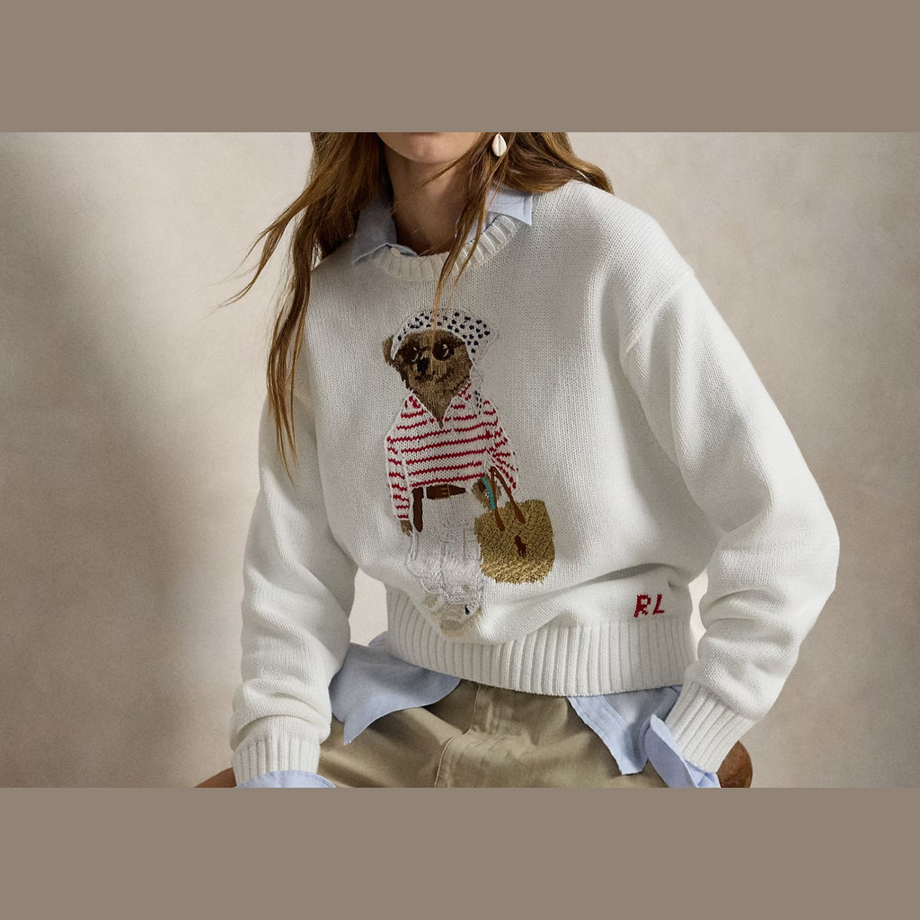 Polo Ralph Lauren Polo Bear Crewneck Jumper White Multi