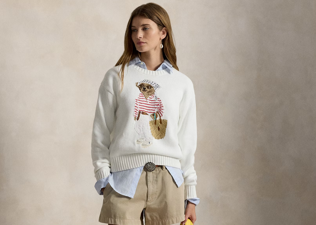 Polo Ralph Lauren Polo Bear Crewneck Jumper White Multi
