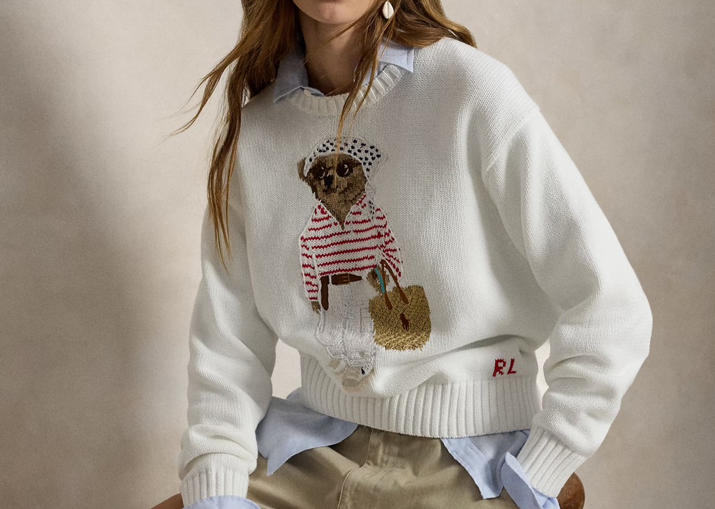 Polo Ralph Lauren Polo Bear Crewneck Jumper White Multi
