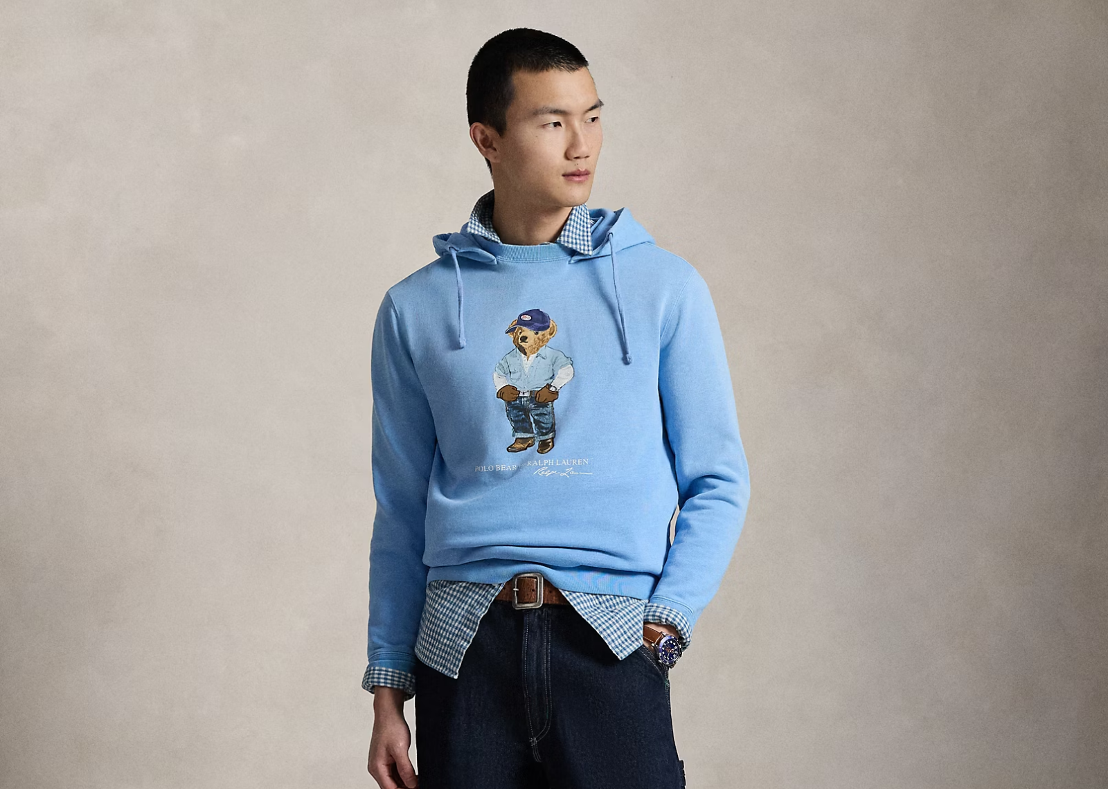 Polo Ralph Lauren Polo Bear Fleece Hoodie Chambray Blue Denim Bear