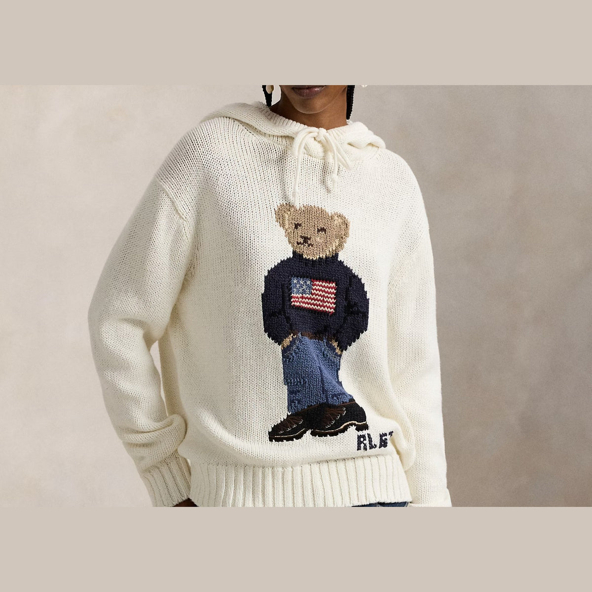 Polo Ralph Lauren Polo Bear Hooded Jumper Parchment Cream