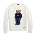 Polo Ralph Lauren Polo Bear Linen Cotton Crewneck Jumper Deckwash White Multi
