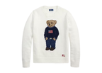 Polo Ralph Lauren Polo Bear Linen Cotton Crewneck Jumper Deckwash White Multi