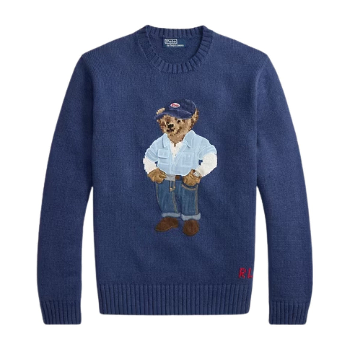 Polo Ralph Lauren Polo Bear Linen Cotton Jumper Light Navy