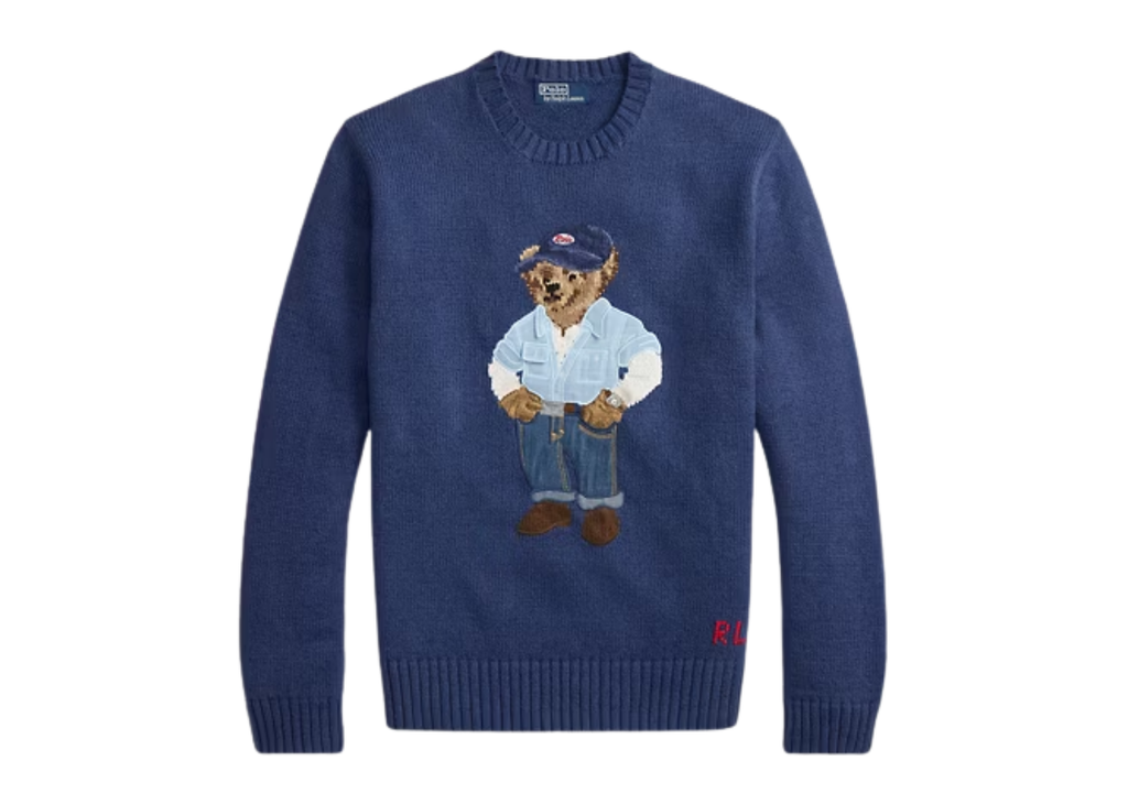 Polo Ralph Lauren Polo Bear Linen Cotton Jumper Light Navy