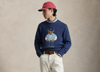 Polo Ralph Lauren Polo Bear Linen Cotton Jumper Light Navy