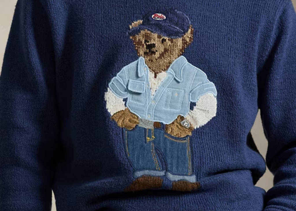Polo Ralph Lauren Polo Bear Linen Cotton Jumper Light Navy