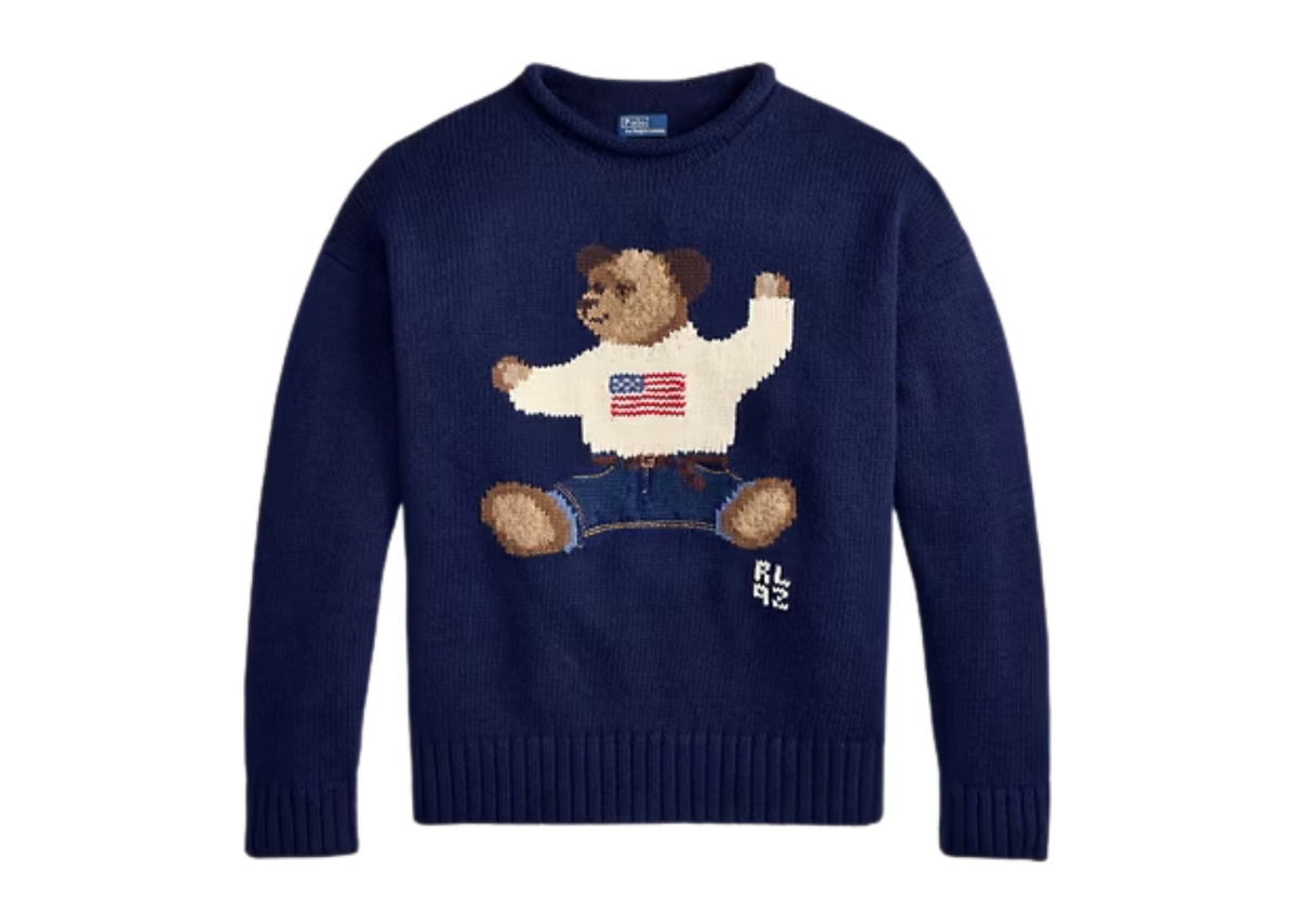 Polo Ralph Lauren Polo Bear Roll Neck Jumper Newport Navy Multi