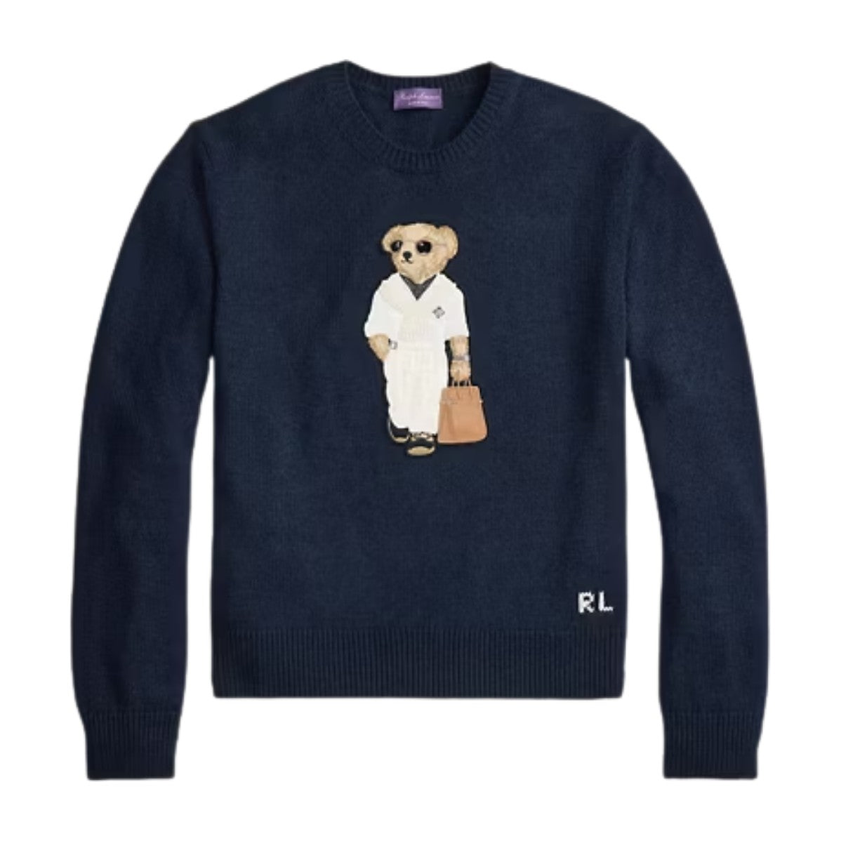 Polo Ralph Lauren Polo Bear Silk Linen Jumper Classic Chairman Navy
