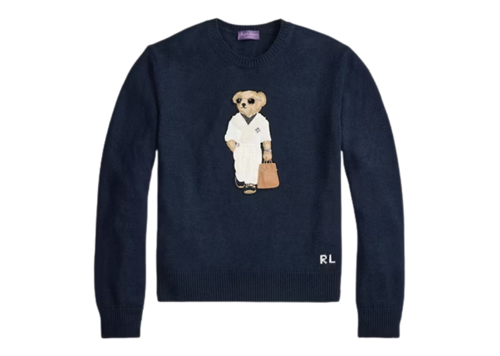 Polo Ralph Lauren Polo Bear Silk Linen Jumper Classic Chairman Navy