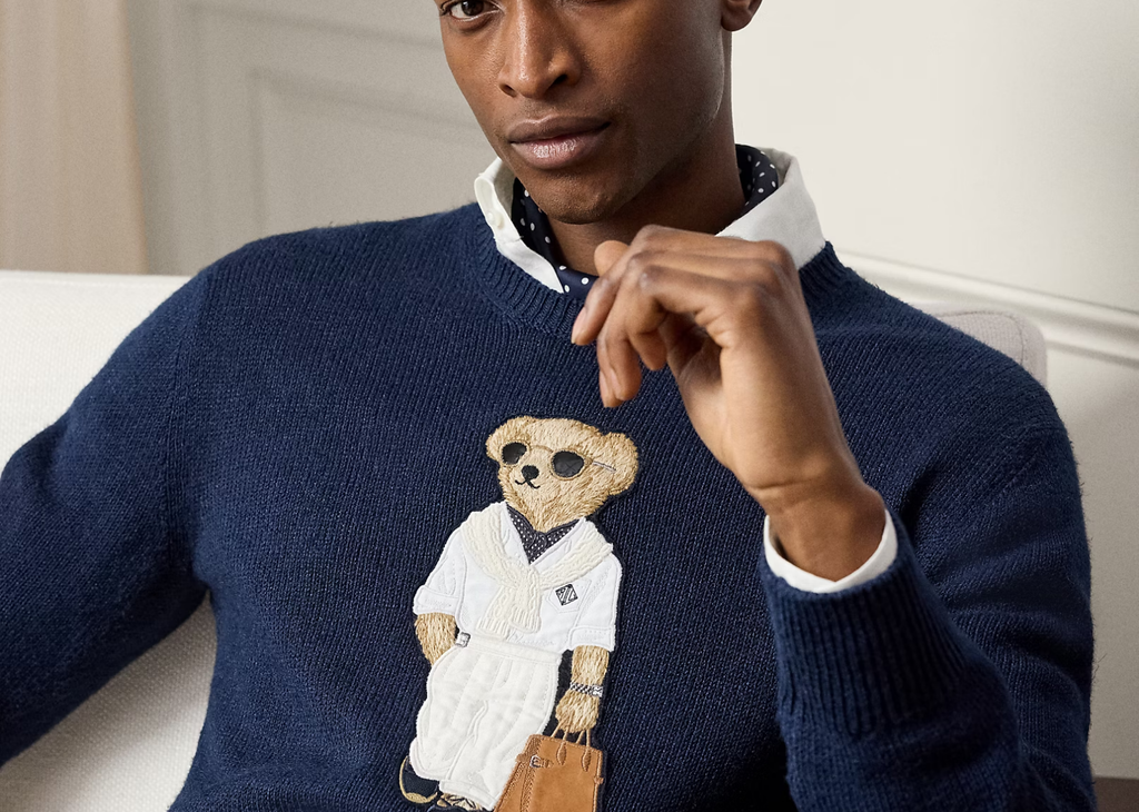 Polo Ralph Lauren Polo Bear Silk Linen Jumper Classic Chairman Navy