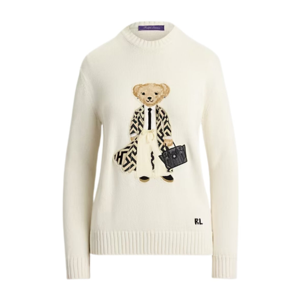 Polo Ralph Lauren Spring Polo Bear Silk Jumper Cream