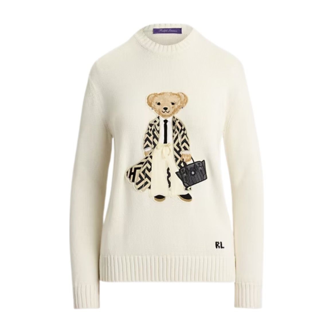 Polo Ralph Lauren Spring Polo Bear Silk Jumper Cream