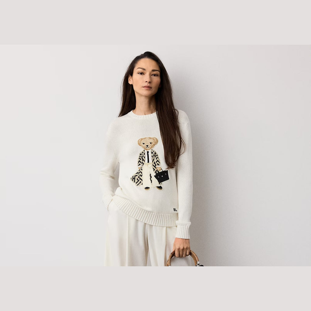 Polo Ralph Lauren Spring Polo Bear Silk Jumper Cream