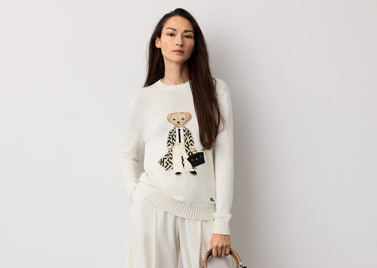 Polo Ralph Lauren Spring Polo Bear Silk Jumper Cream